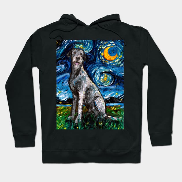 Irish Wolfhound Starry Night Hoodie by sagittariusgallery